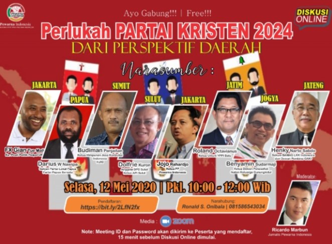Diskusi Daring Ketiga Pewarna Indonesia Bahas Peluang Partai Kristen 2024 Dari Perspektif Daerah